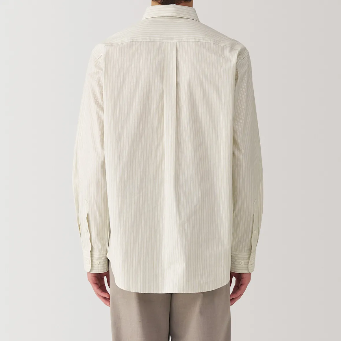 Outlet Muji Camisa de manga larga de algodón ancho lavado para hombre