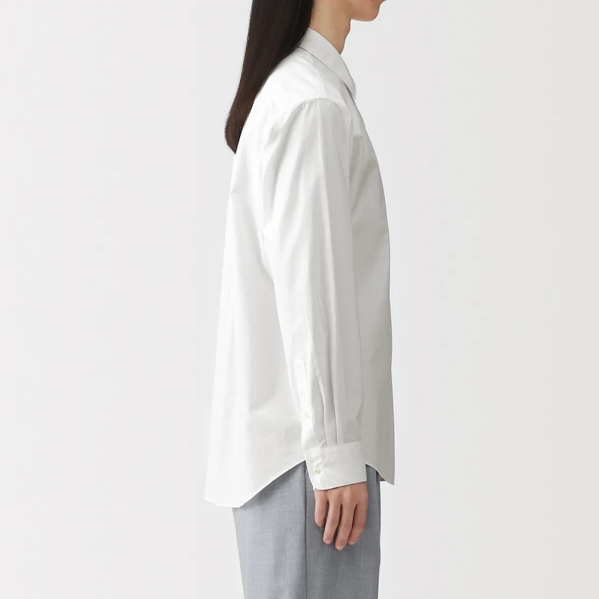Sale Muji Camisa de manga larga de algodón ancho lavado para hombre