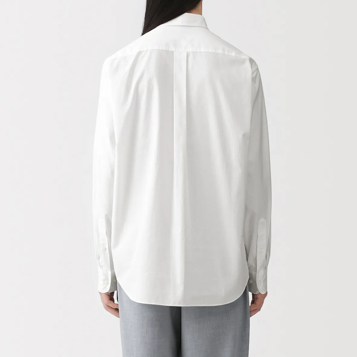 Sale Muji Camisa de manga larga de algodón ancho lavado para hombre