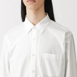 Sale Muji Camisa de manga larga de algodón ancho lavado para hombre