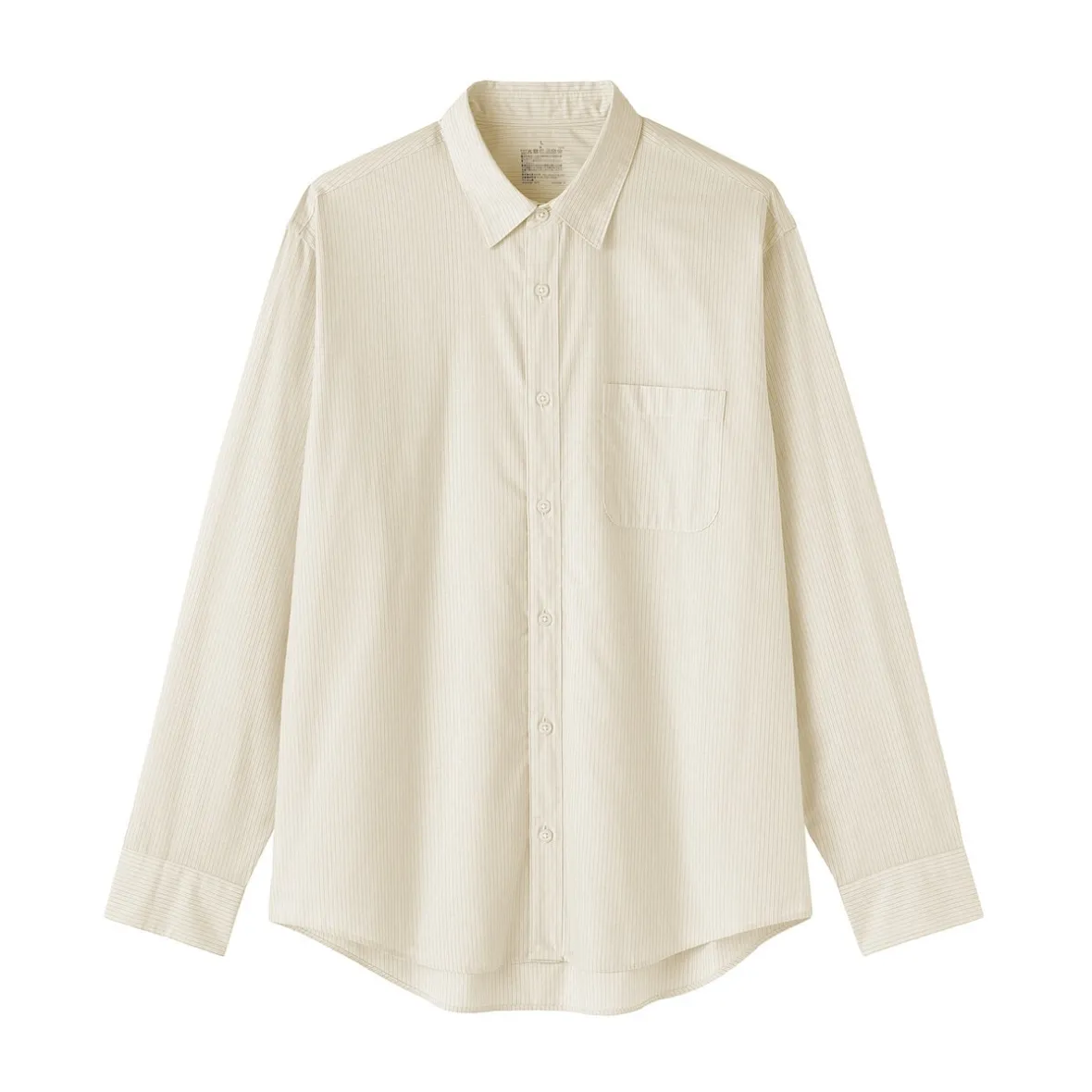 Hot Muji Camisa de manga larga de algodón ancho lavado para hombre
