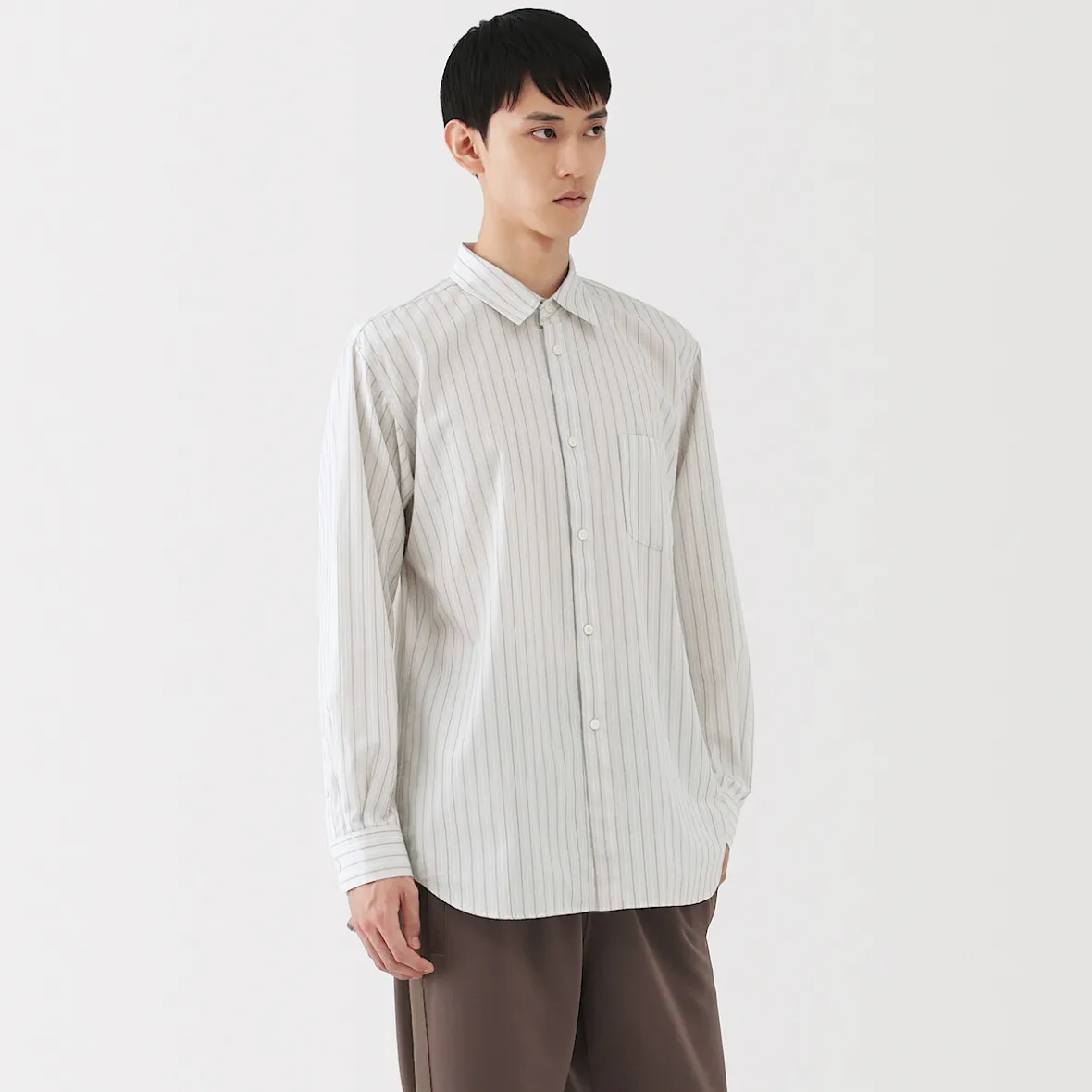 New Muji Camisa de popelina de algodón para hombre