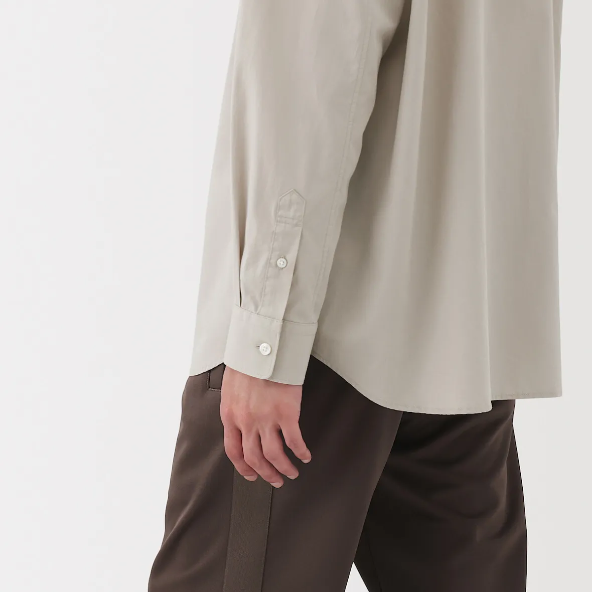 Hot Muji Camisa de popelina de algodón para hombre