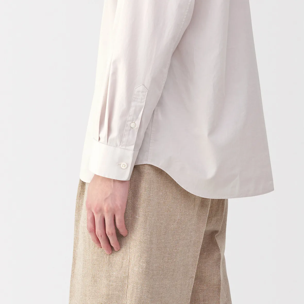 Discount Muji Camisa de popelina de algodón para hombre