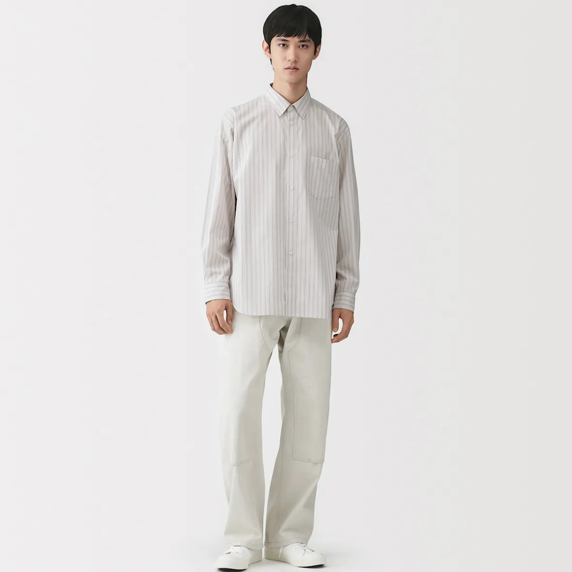 Outlet Muji Camisa de popelín de algodón orgánico para hombre
