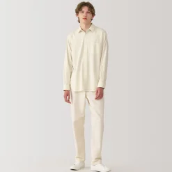 New Muji Camisa de sarga de algodón cepillado para hombre