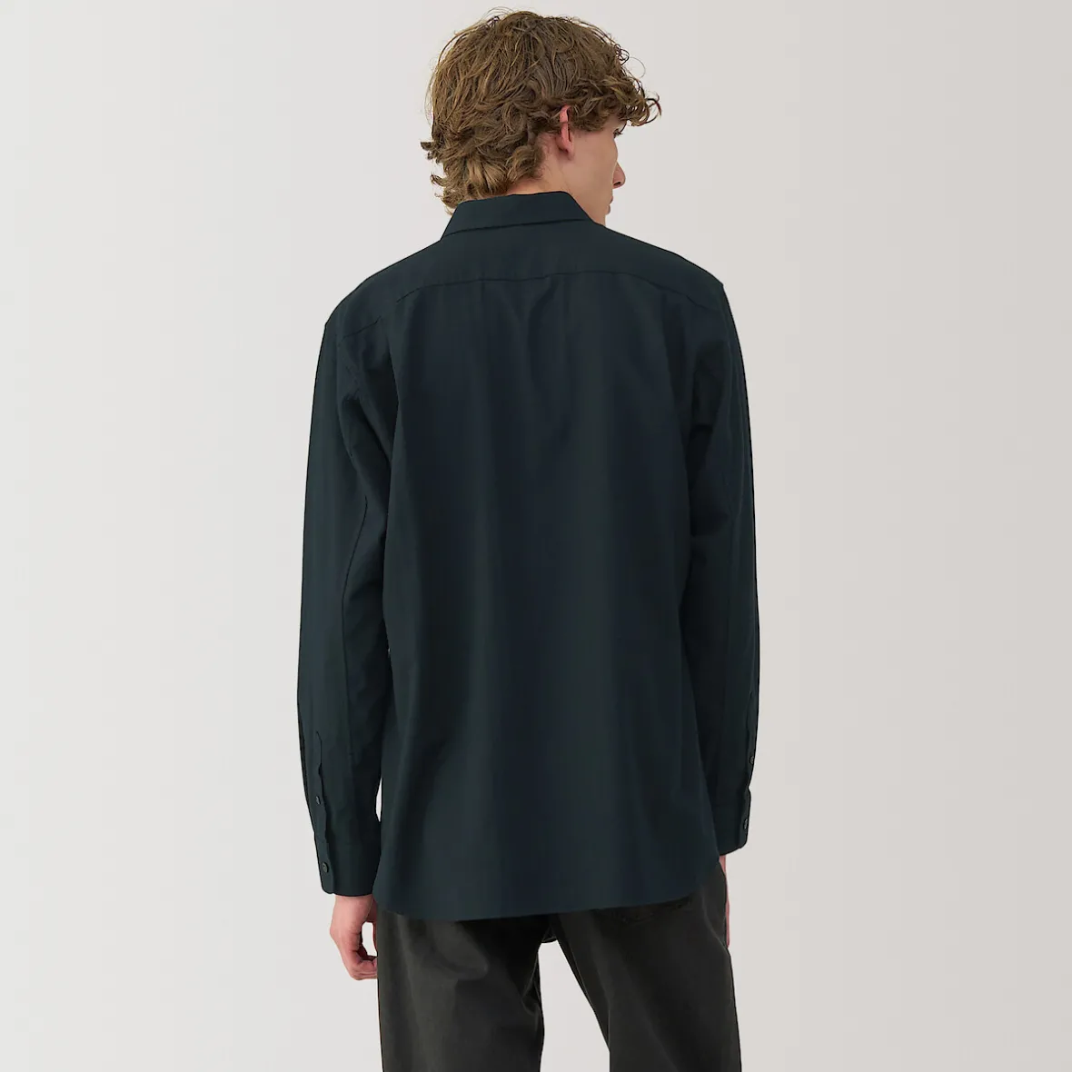 New Muji Camisa de sarga de algodón cepillado para hombre
