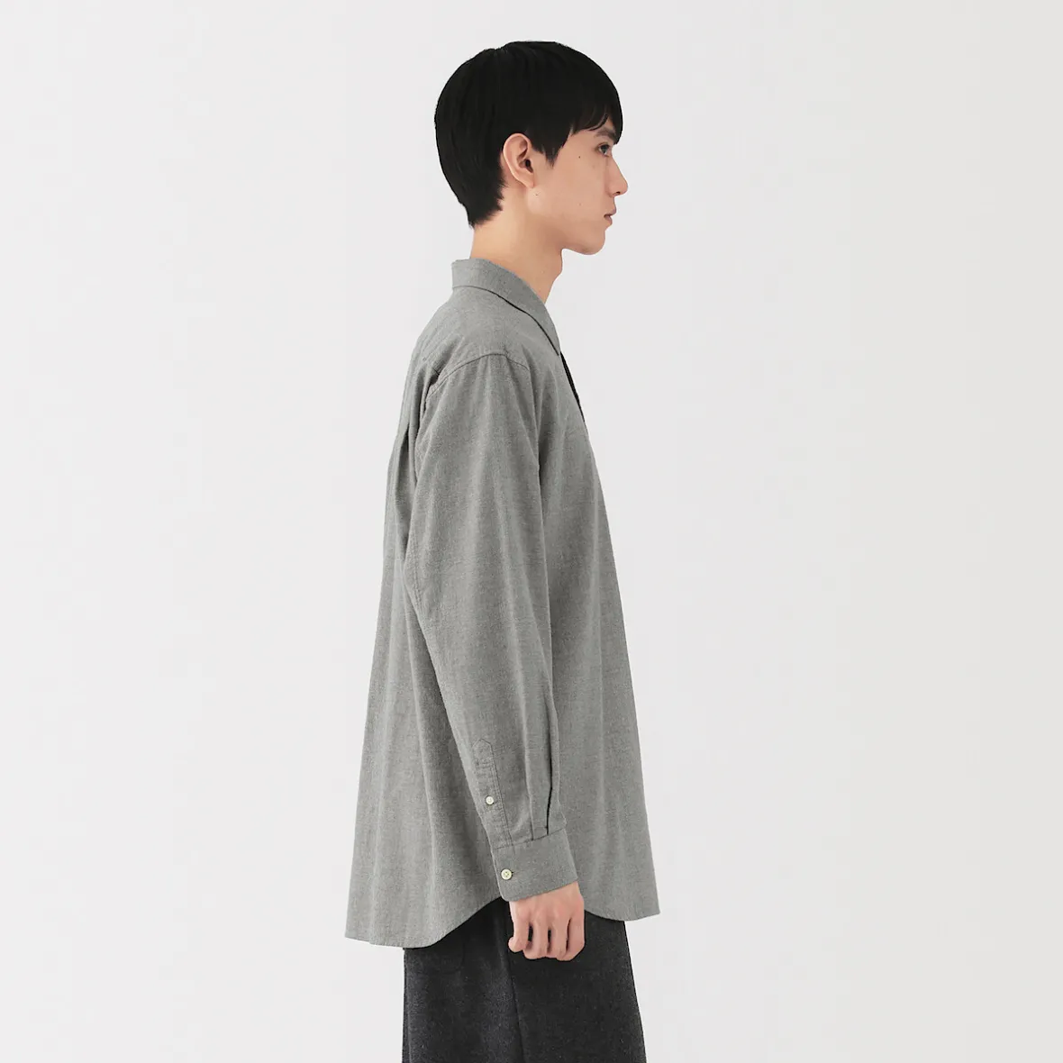 New Muji Camisa de sarga de algodón cepillado para hombre