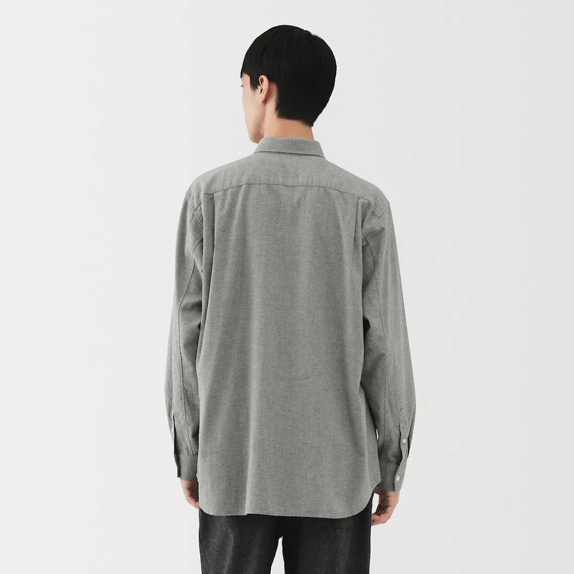New Muji Camisa de sarga de algodón cepillado para hombre
