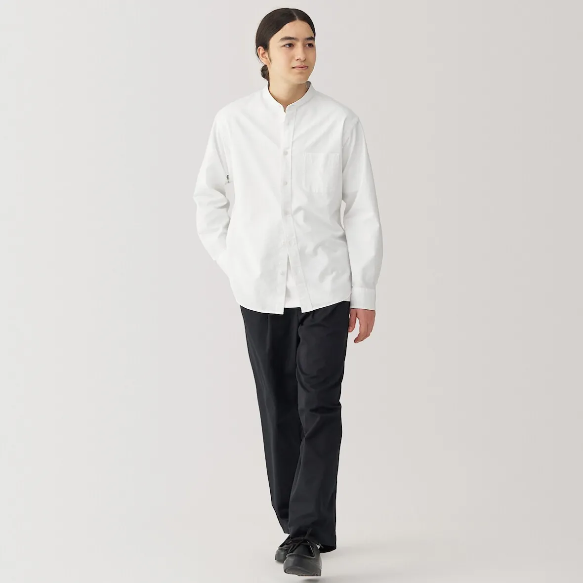 New Muji Camisa estilo Oxford cuello Mao