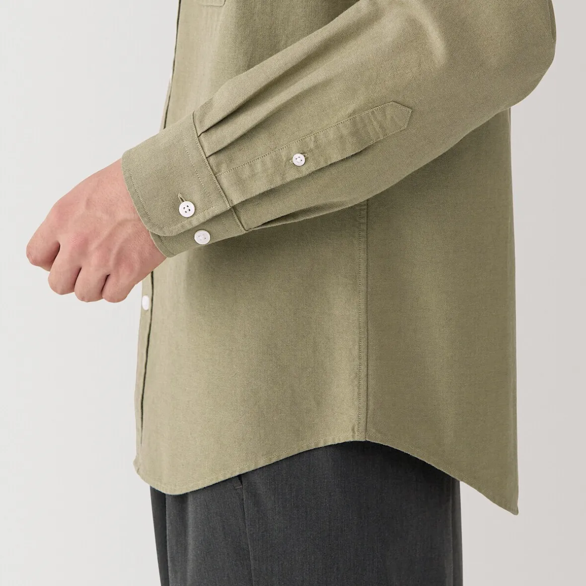 New Muji Camisa estilo Oxford cuello Mao