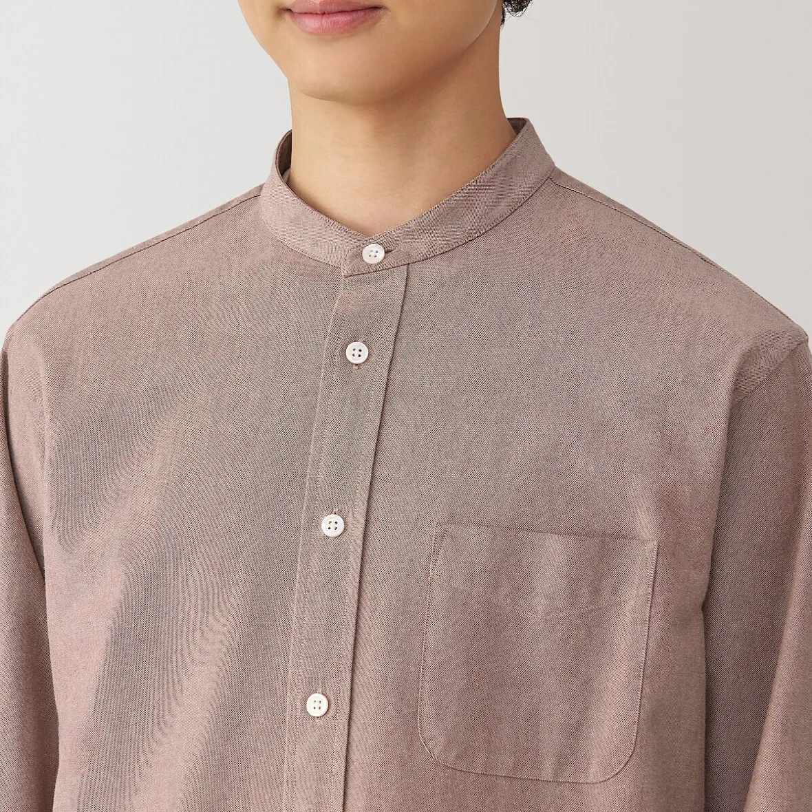 New Muji Camisa estilo Oxford cuello Mao