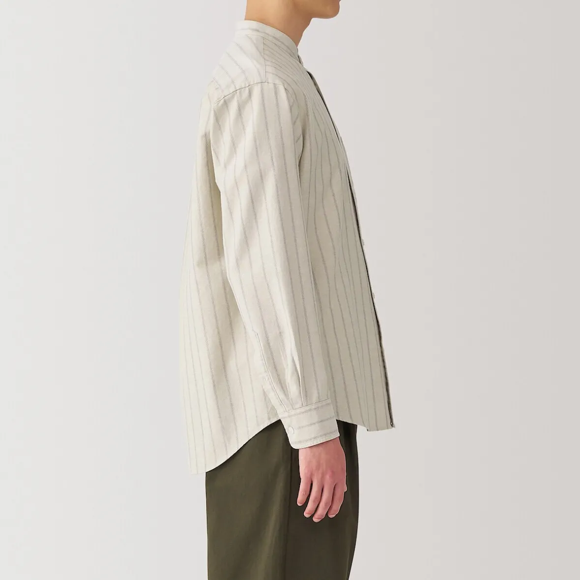 New Muji Camisa estilo Oxford cuello Mao