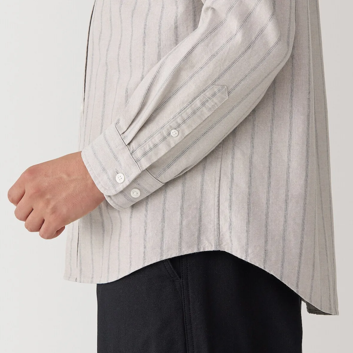 New Muji Camisa estilo Oxford cuello Mao