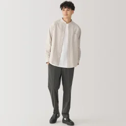 Muji Camisa estilo Oxford cuello Mao para hombre…