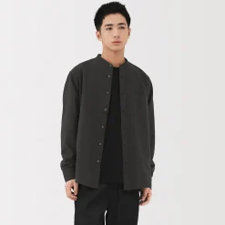 Discount Muji Camisa estilo Oxford cuello Mao para hombr