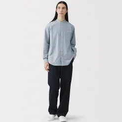 Discount Muji Camisa estilo Oxford cuello Mao para hombr