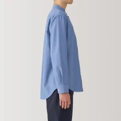 Clearance Muji Camisa estilo Oxford cuello Mao para hombre