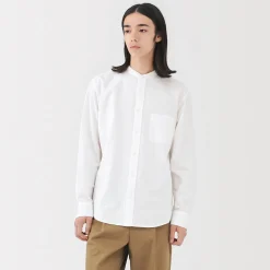 Clearance Muji Camisa estilo Oxford cuello Mao para hombre