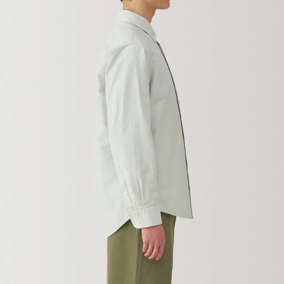 Muji Camisa Oxford con botones y acabado lavado para hombre…