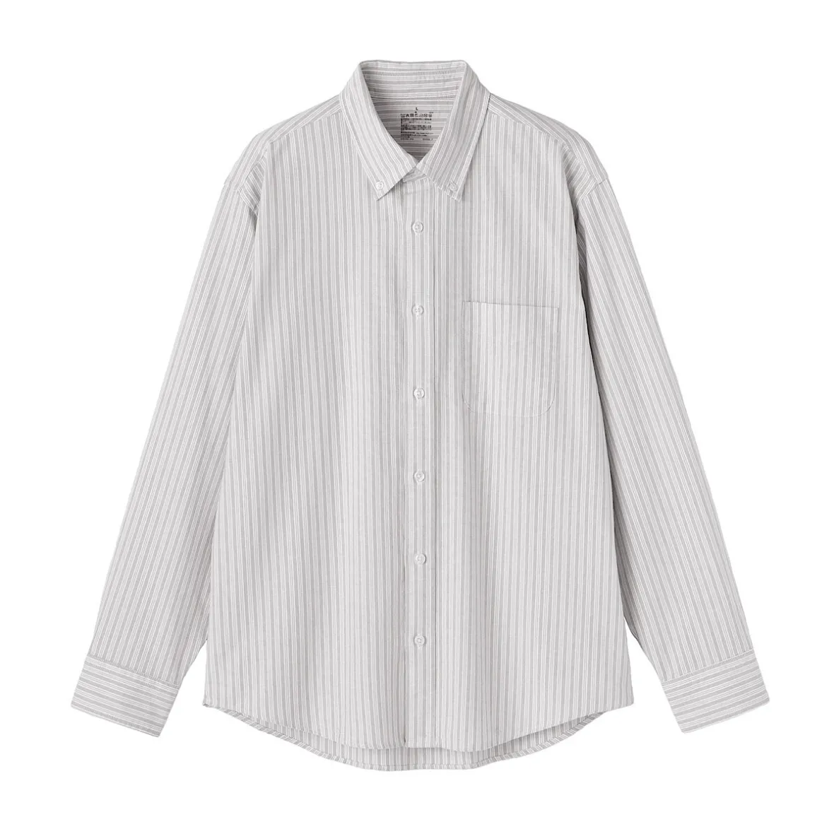 Muji Camisa Oxford con botones y acabado lavado para hombre…