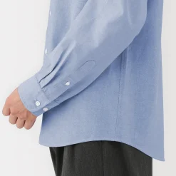 Outlet Muji Camisa Oxford con botones y acabado lavado para hombre