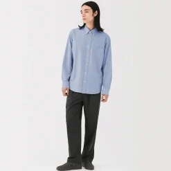 Online Muji Camisa Oxford con botones y acabado lavado para hombre