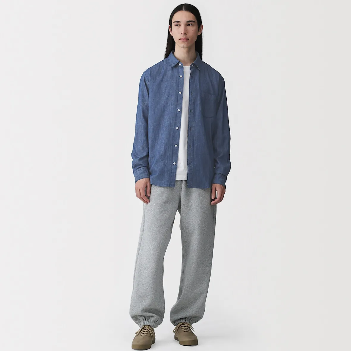 Muji Camisa vaquera para hombre