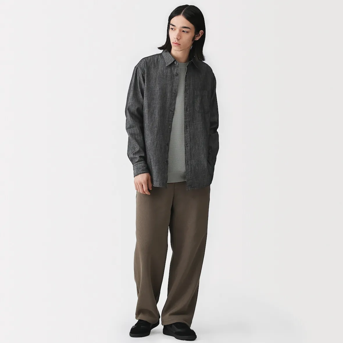 Muji Camisa vaquera para hombre