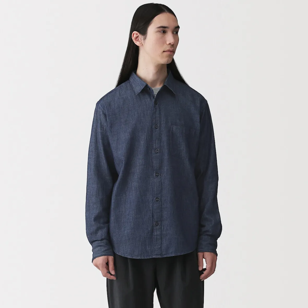 Muji Camisa vaquera para hombre