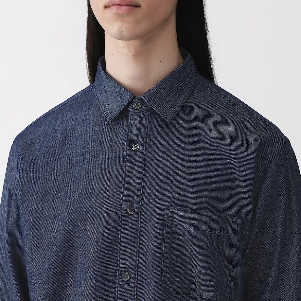 Muji Camisa vaquera para hombre