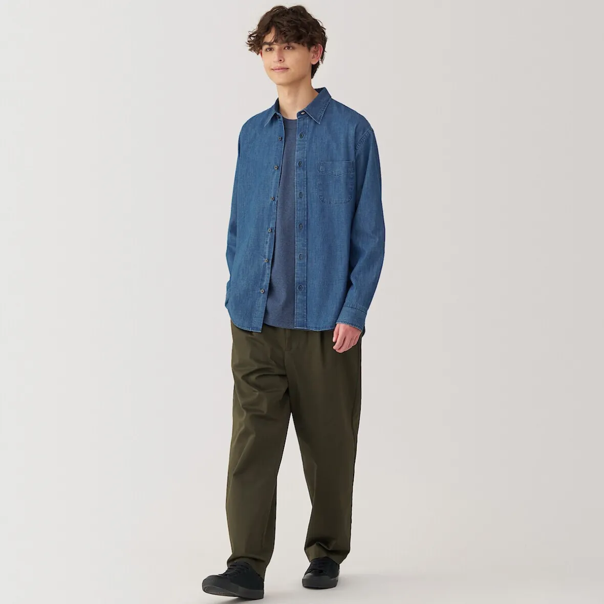 Muji Camisa vaquera para hombre