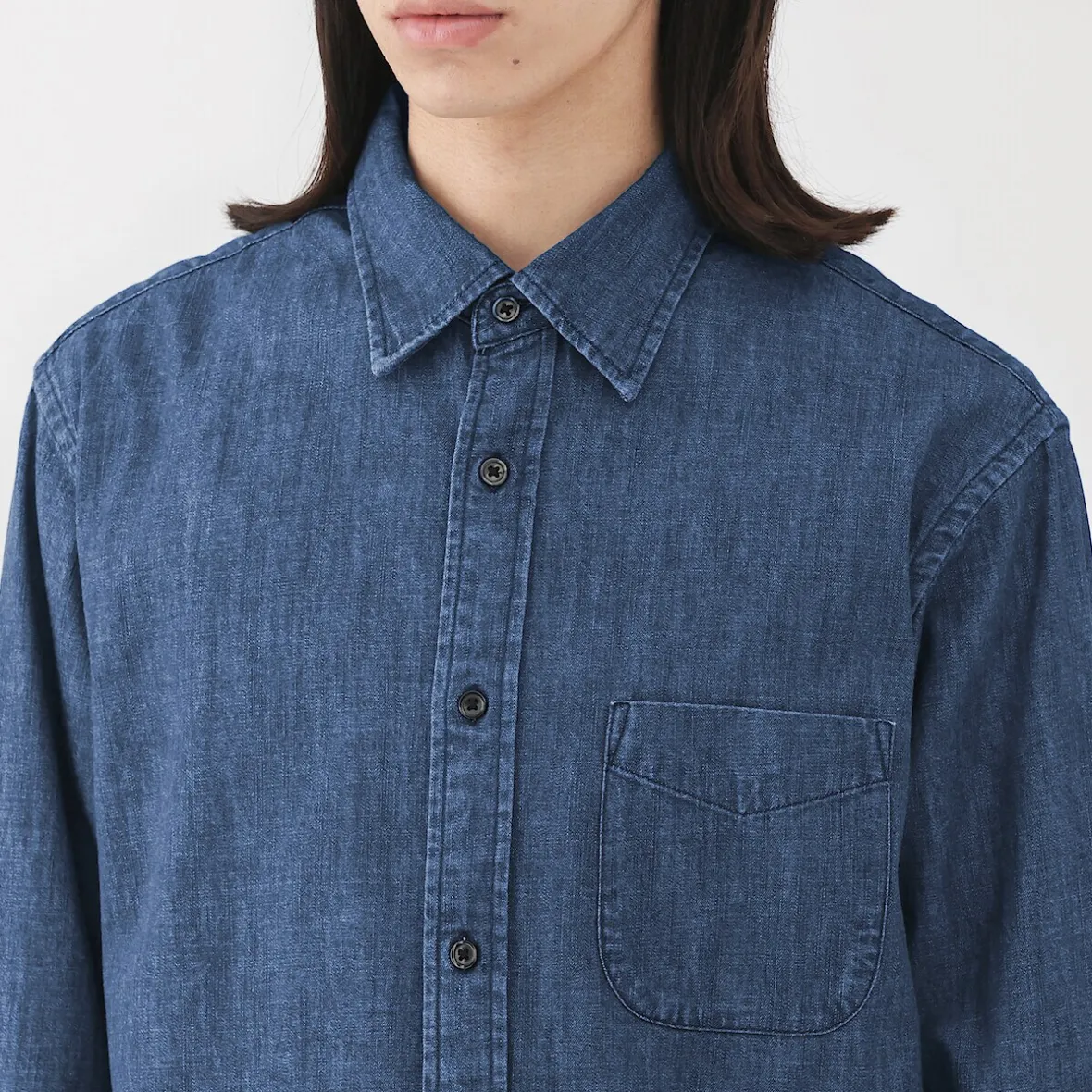 Muji Camisa vaquera para hombre