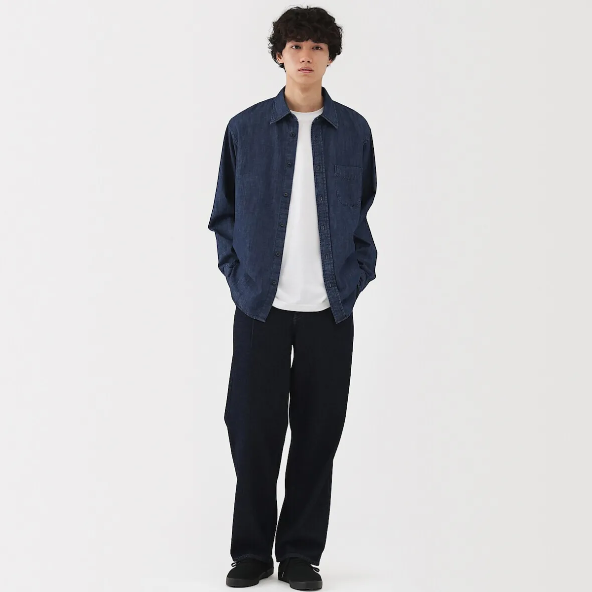 Muji Camisa vaquera para hombre