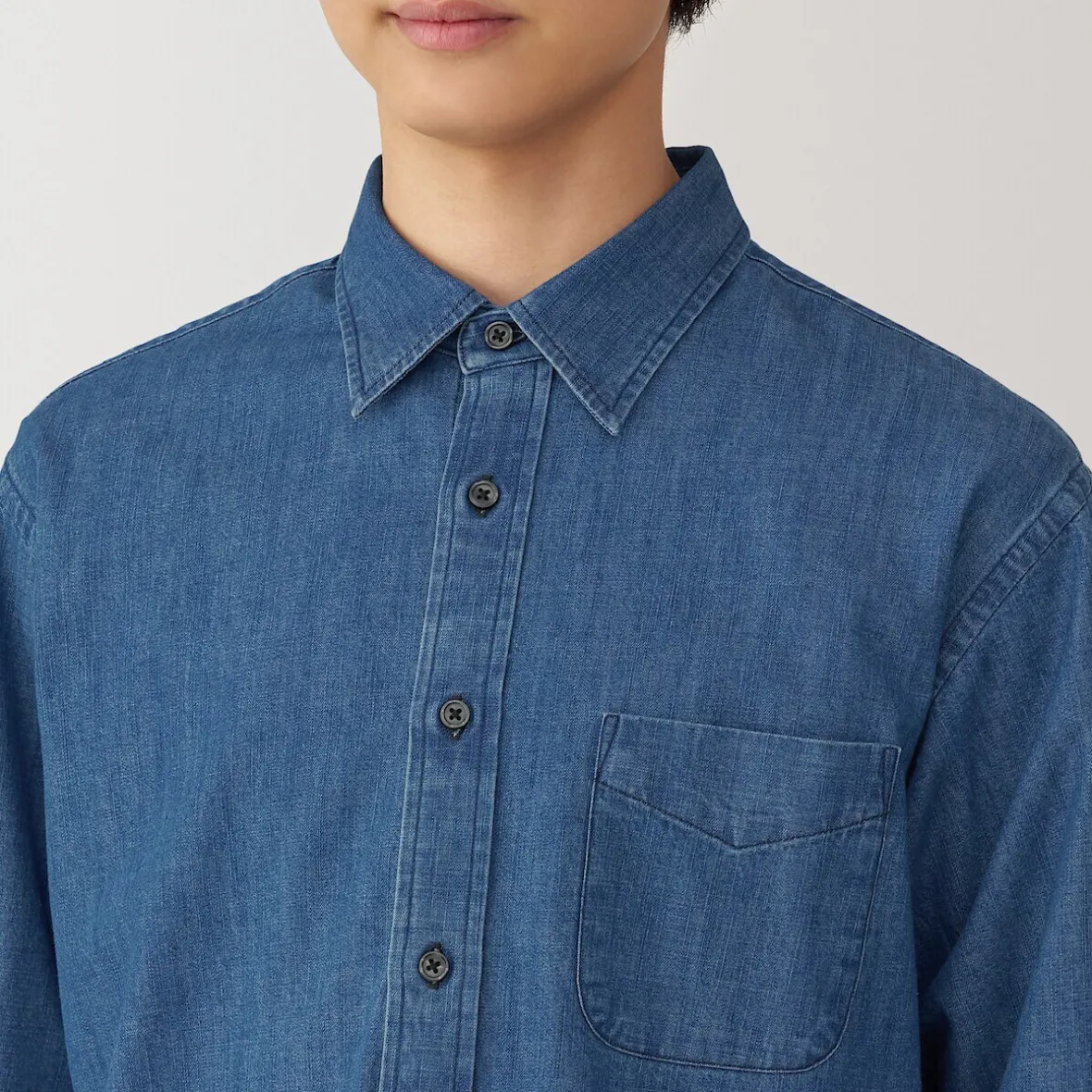 Muji Camisa vaquera para hombre