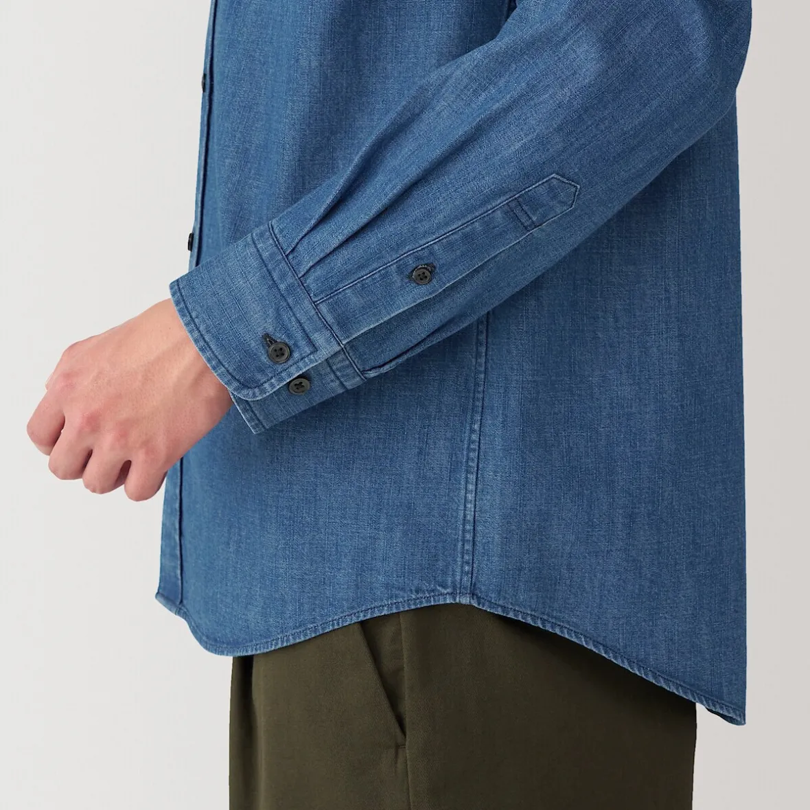 Muji Camisa vaquera para hombre