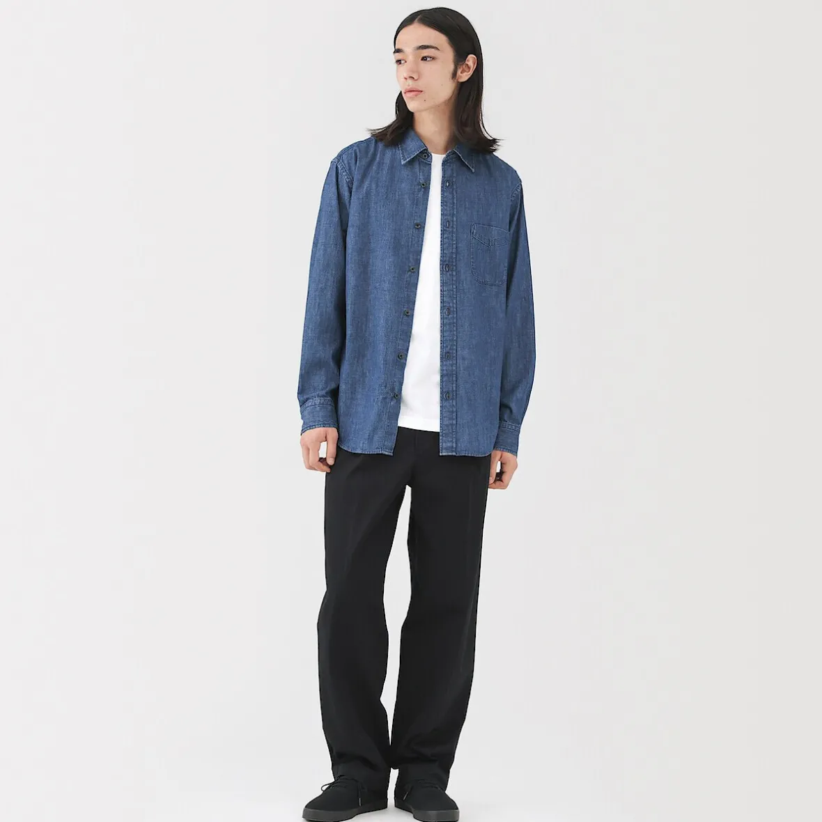 Muji Camisa vaquera para hombre