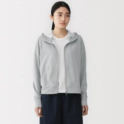 Discount Muji Camiseta con capucha y cremallera Quick Dry para mujer