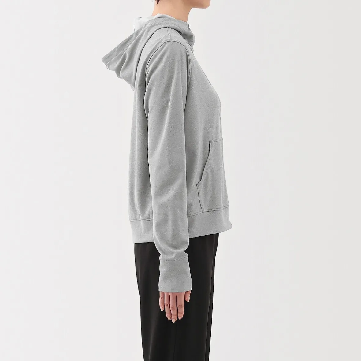 Discount Muji Camiseta con capucha y cremallera Quick Dry para mujer