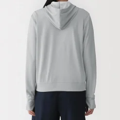 Discount Muji Camiseta con capucha y cremallera Quick Dry para mujer