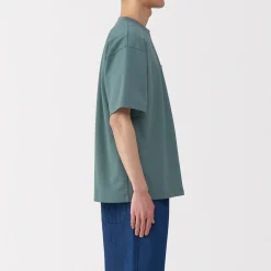 Discount Muji Camiseta Cool Touch Relaxed Fit con bolsillo para hombre.
