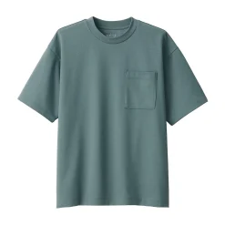 Discount Muji Camiseta Cool Touch Relaxed Fit con bolsillo para hombre.
