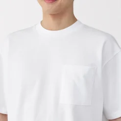 Hot Muji Camiseta Cool Touch Relaxed Fit con bolsillo para hombre