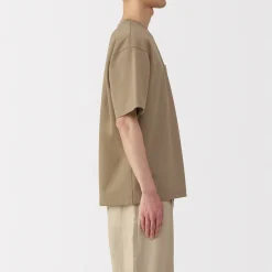 Hot Muji Camiseta Cool Touch Relaxed Fit con bolsillo para hombre