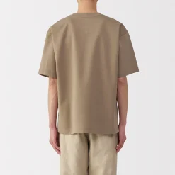 Hot Muji Camiseta Cool Touch Relaxed Fit con bolsillo para hombre