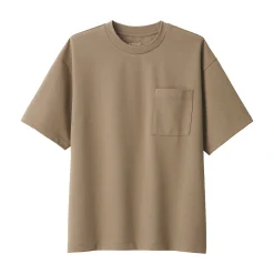 Hot Muji Camiseta Cool Touch Relaxed Fit con bolsillo para hombre