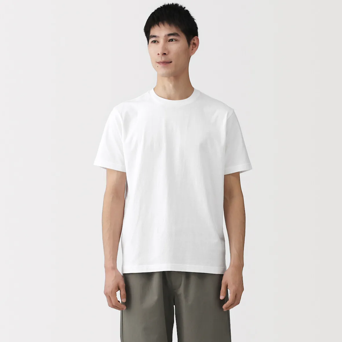 New Muji Camiseta de algodón de manga corta y cuello redondo
