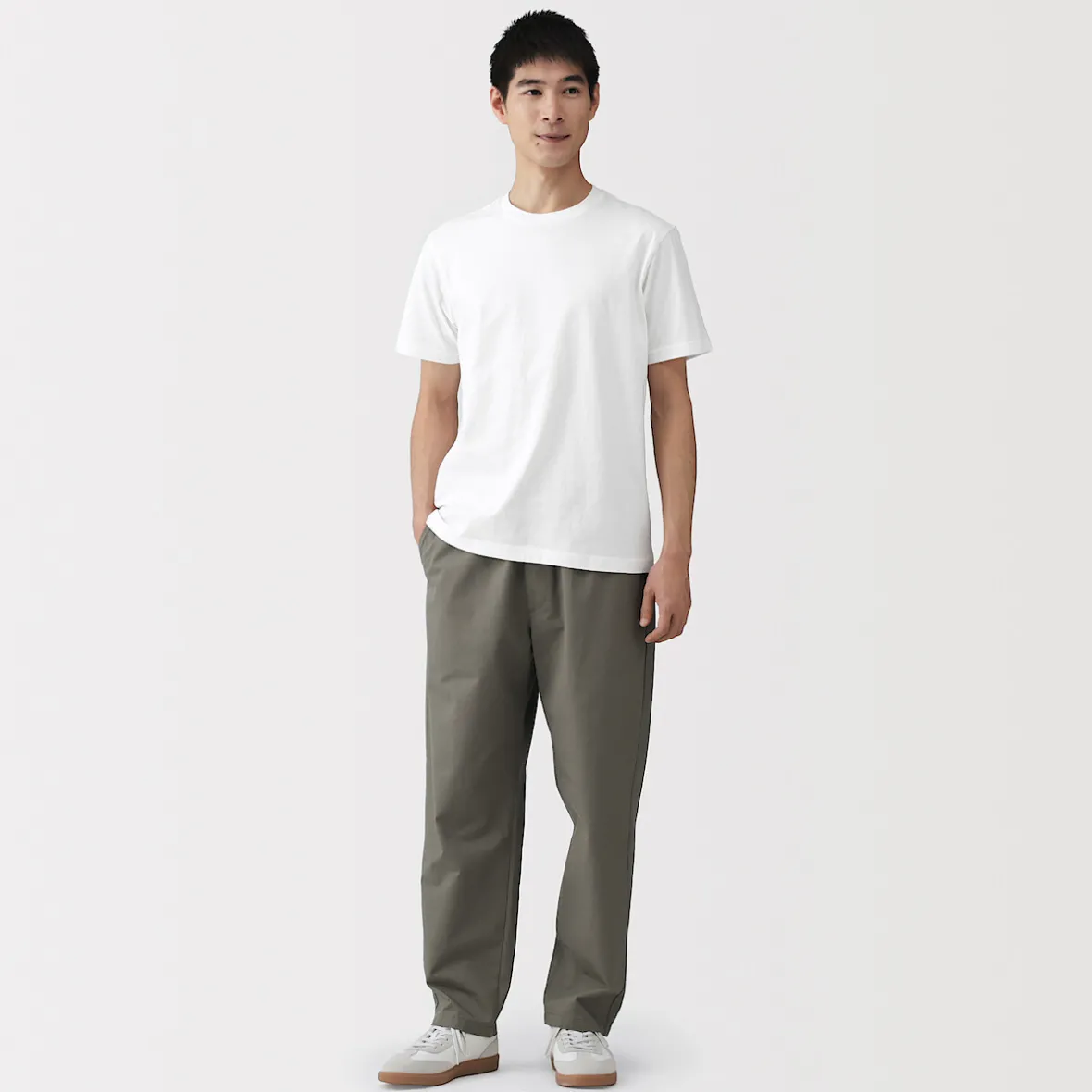 New Muji Camiseta de algodón de manga corta y cuello redondo