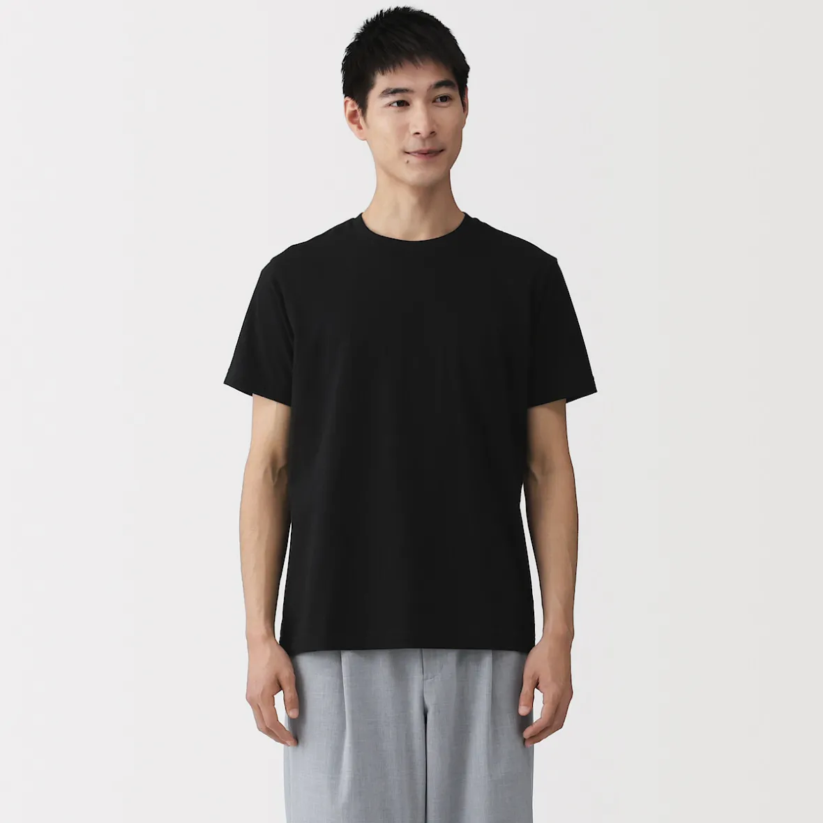New Muji Camiseta de algodón de manga corta y cuello redondo
