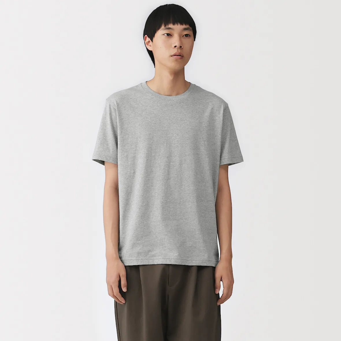New Muji Camiseta de algodón de manga corta y cuello redondo